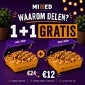 Loaded fries crunchy chicken klein 1+1 GRATIS