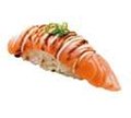 Flamed salmon nigiri