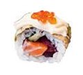 Salmon roe tuna roll uramaki
