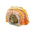 Flamed chiizu sake roll uramaki