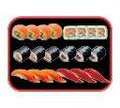 Salmon and tuna combi box