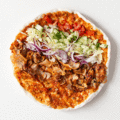Turkse pizza met kipdöner
