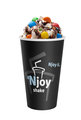 Sundae M&M met chocoladesaus