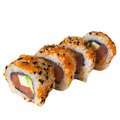 Hot smokey salmon roll