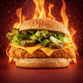 Hot chicken cheese burger
