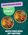 Grote Poké Bowl Kip Yakitori 1+1 GRATIS