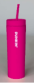 Drinking Bottle with Straw pink