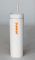 Drinking Bottle with Straw weiß