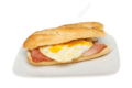 Broodje gebakken ei met ham