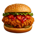 Broodje crunchy chicken chili burger