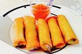 1) Po Pia Thod Thaise loempia's 3 stuks met sweet chili saus