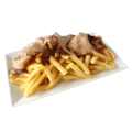 Frites warm vlees (incl. pindasaus)