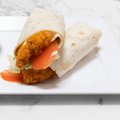 Mild spicy chicken and more chicken strip wrap