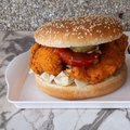Hot jalapeños chicken burger